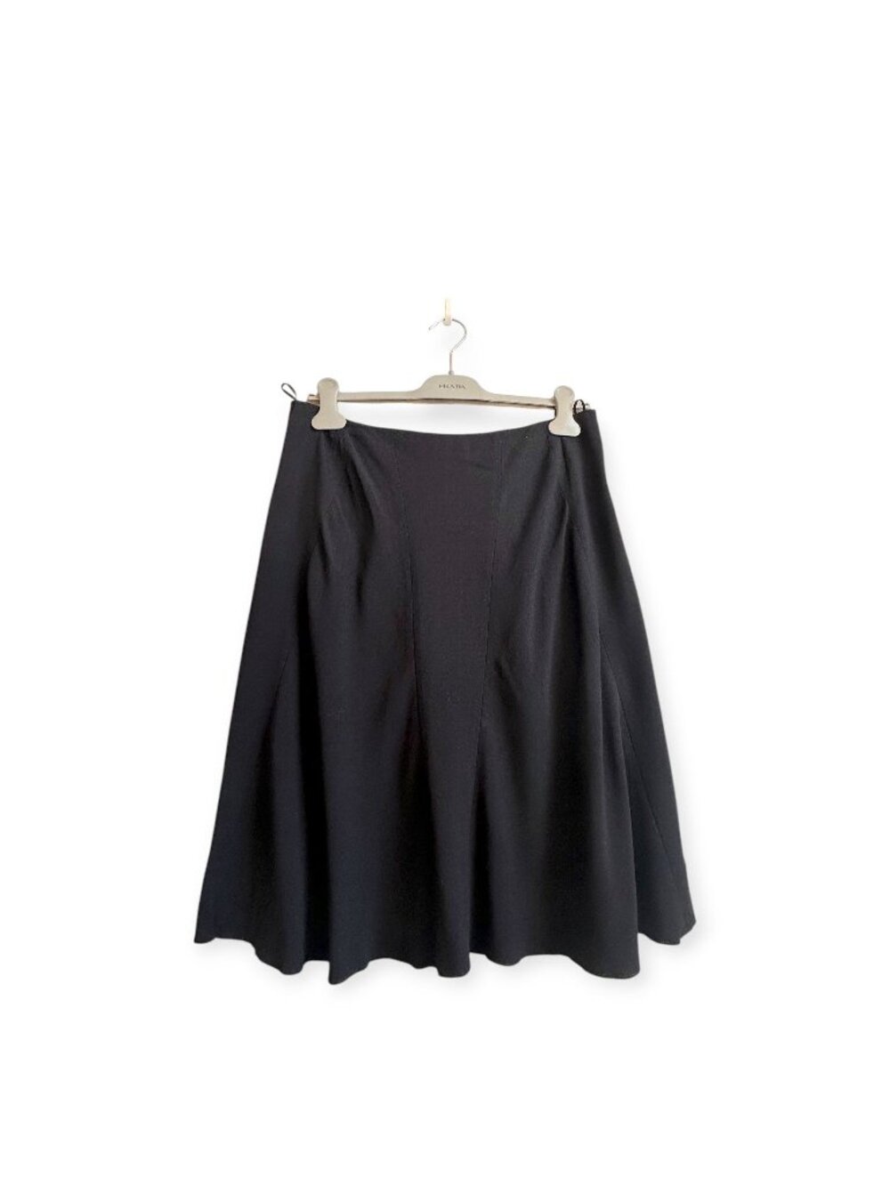 Prada Early 2000s A Line Skirt IT46 Dark Navy Black Minimalist Italy
